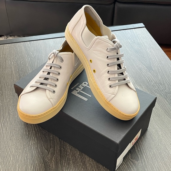 SOLD 😃 NEW AUTHENTIC Dunhill Men’s Off White Leather Sneaker Sz EUR 42 / US 8 - Picture 4 of 13